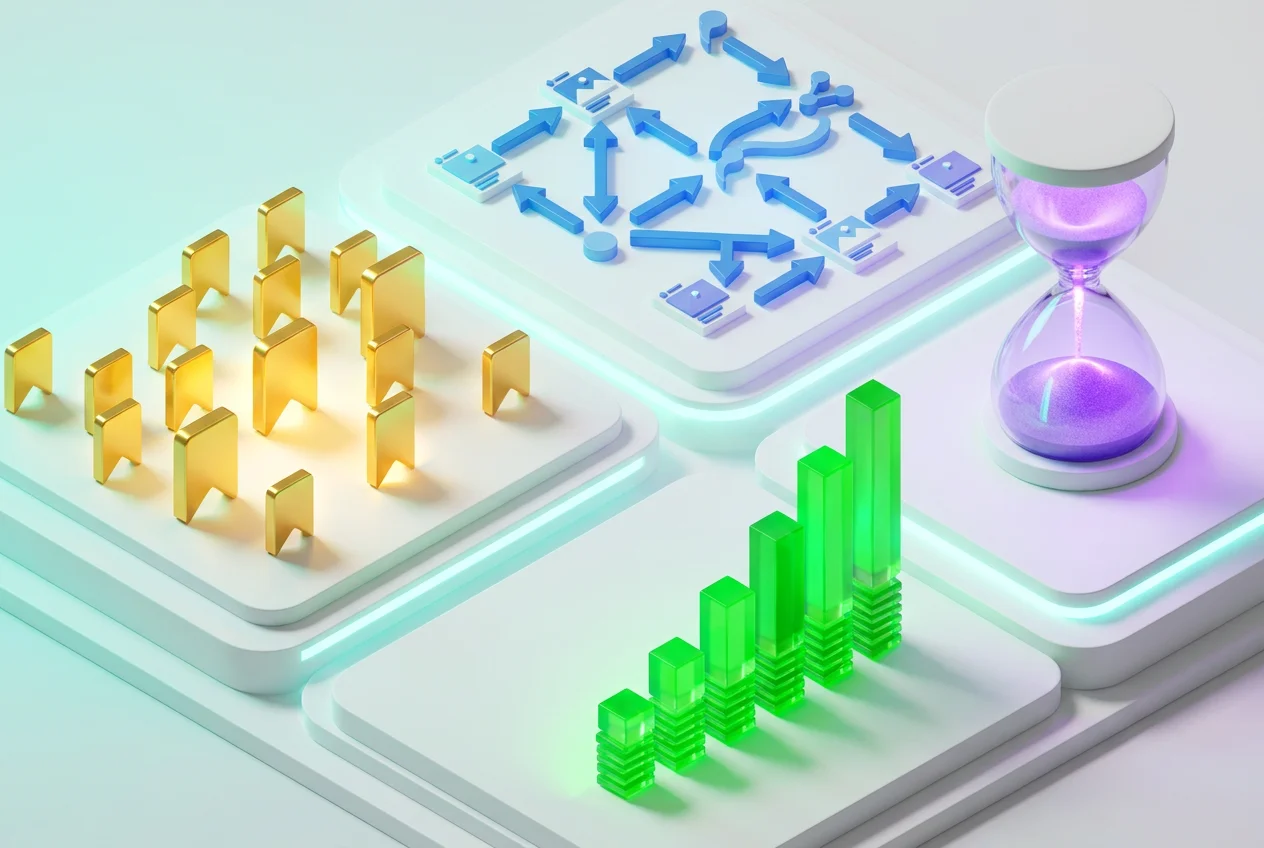 Instagram algorithm ranking signals in 2026 — saves, shares, watch time, and engagement velocity visualized as data flows